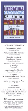  Literatura y sociedad en Cuba  : Armando Cristobal 